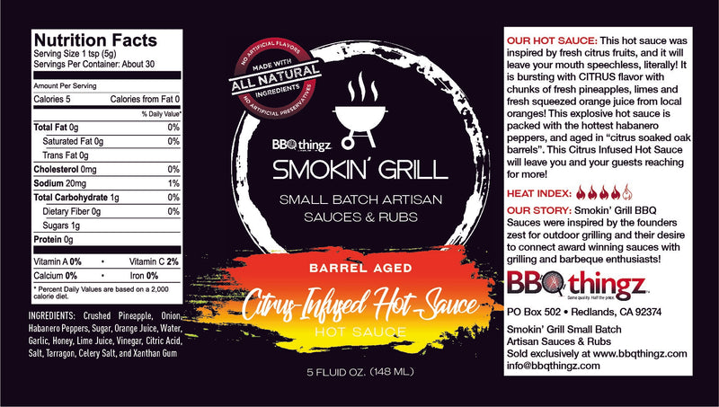 Citrus Infused Hot Sauce from BBqthingz.com | Gourmet Hot Sauces