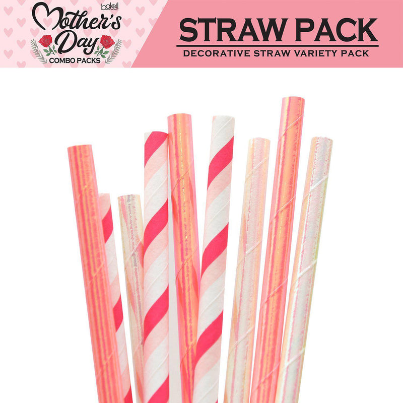 Mother's Day Collection Cocktail Stirring Straws Pink Passion Combo Pack (4 PC SET)