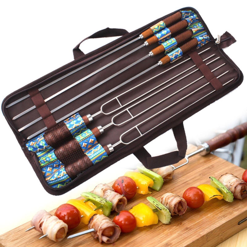 7 PC Set 19" Skewer Gift Set With Case