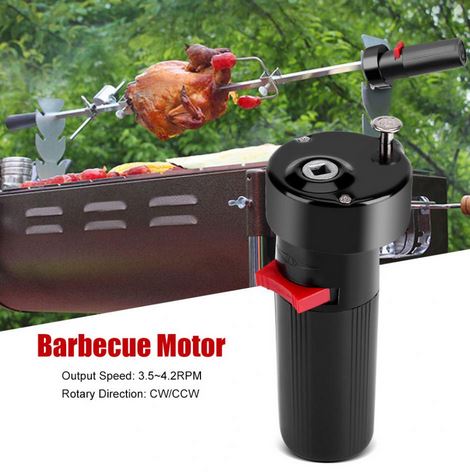 BBQthingz™ | Battery Operated Rotisserie Rotator Barbecue Motor BBQ Grill Bracket