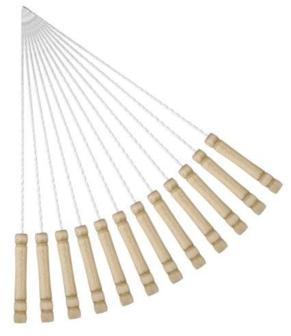 Skewers Sticks with Wooden Handle for BBQ Grill, 12 inch,12 Pcs