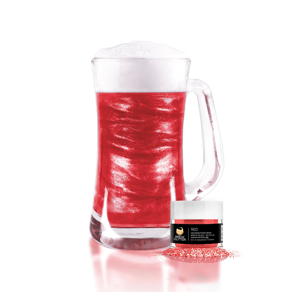 Red Edible Glitter Dust for Drinks, Brew Glitter
