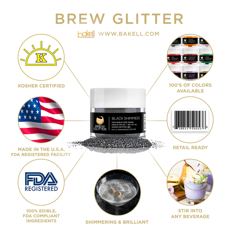Black Shimmer Brew Glitter | Food Grade Beverage Glitter