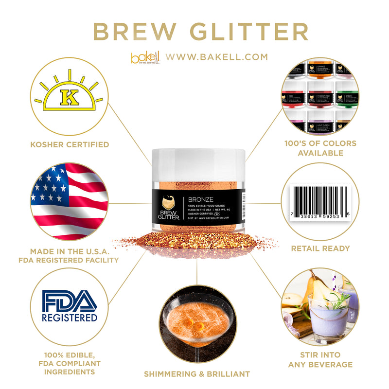 Bronze Brew Glitter | Food Grade Beverage Glitter