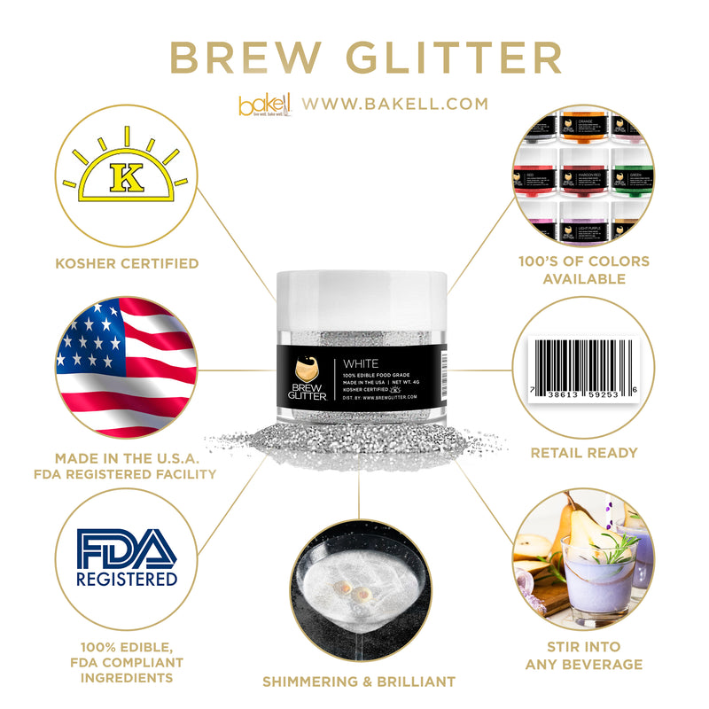 White Brew Glitter | Food Grade Beverage Glitter