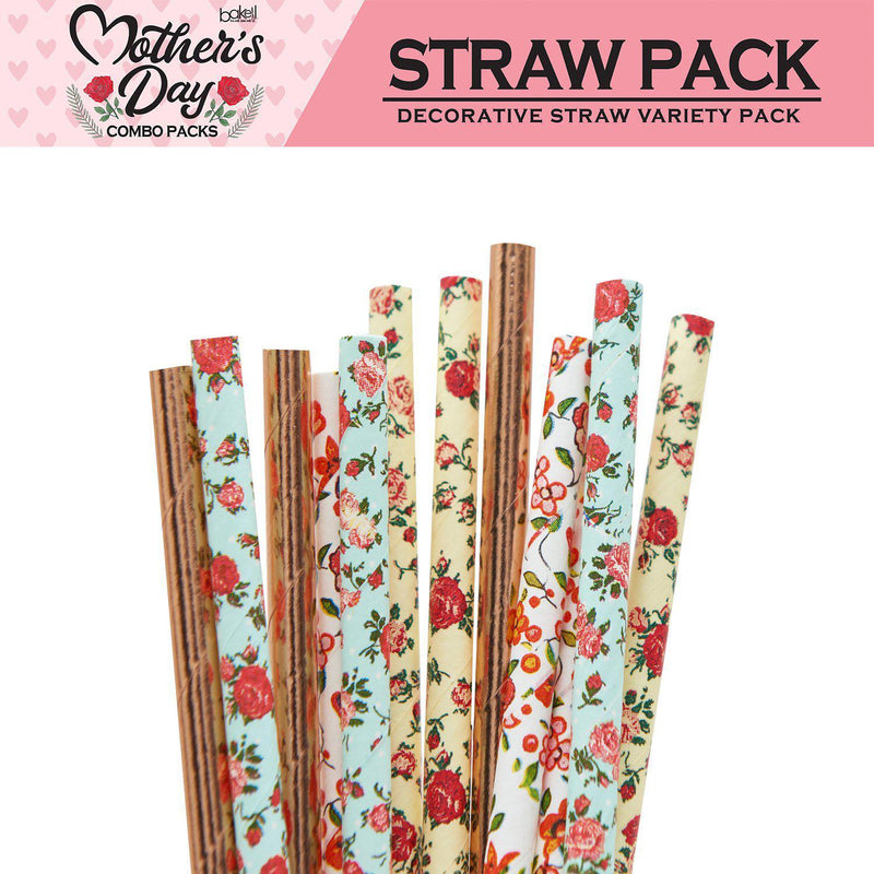 Mother's Day Collection Cocktail Stirring Straws Garden Variety Combo Pack (4 PC SET)